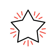 Star Icon Logo Design Vector , Template Logo Simple Business Company Modern Luxury , Emblem Isolated Illustration Outline Solid Background White