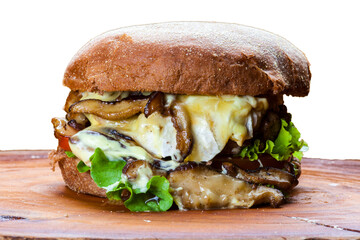Delicious hamburger with Australian bread meat and vegetables