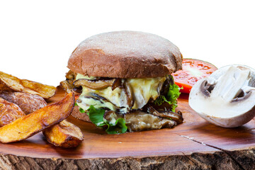 Delicious hamburger with Australian bread meat and vegetables