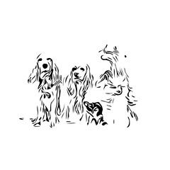 black and white drawing sketch of a dog with a transparent background for learning to color