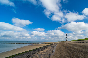 Fototapeta na wymiar The lighthouse in Breskens, the Netherlands