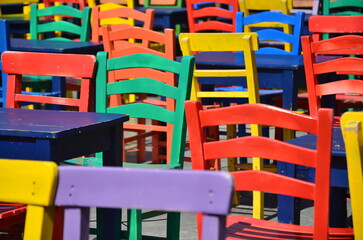 Fototapeta na wymiar colorful chairs
