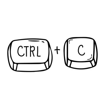 Premium Vector  Ctrl plus c, ctrl plus v and ctrl plus z. control c,  control v keyboard buttons. copy and paste key shortcut. computers  particles keyboards. black computer icons. vector illustration.