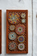 Ceramic souvenirs magnets for sale in Cordoba, Spain.