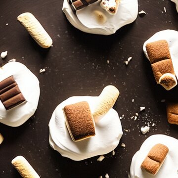 S'mores Dessert Closeup Flat Lay Isolated