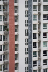 Aging High Rise Building Facade In South East Asia