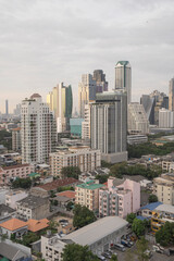 Obraz premium Aerial View Of Bangkok Skyline, Colorful Skyscrapers Building