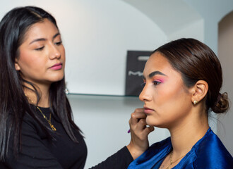 Applying shadow on the skin