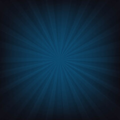 Blue Sunburst Retro Poster With Rays