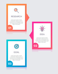 Vertical infographic design with icons and 3 options or steps. Thin line. Infographics business concept. Can be used for info graphics, flow charts, presentations, mobile web sites, printed materials.