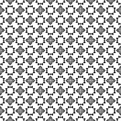 Black and white seamless abstract pattern. Background and backdrop. Grayscale ornamental design. Mosaic ornaments. Vector graphic illustration. EPS10.