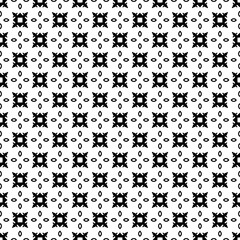 Black and white seamless abstract pattern. Background and backdrop. Grayscale ornamental design. Mosaic ornaments. Vector graphic illustration. EPS10.