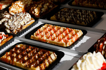 Waffles with delicious toppings