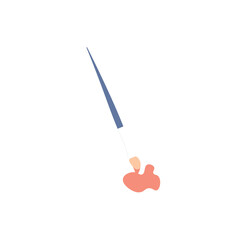 Paintbrush in flat style on white background. School vector icon. Hobby concept.