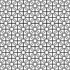 Black and white seamless abstract pattern. Background and backdrop. Grayscale ornamental design. Mosaic ornaments. Vector graphic illustration. EPS10.