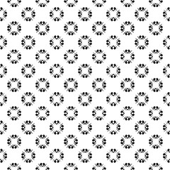 Black and white seamless abstract pattern. Background and backdrop. Grayscale ornamental design. Mosaic ornaments. Vector graphic illustration. EPS10.