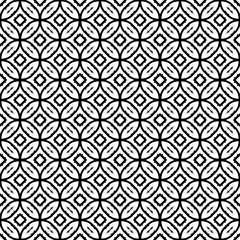 Black and white seamless abstract pattern. Background and backdrop. Grayscale ornamental design. Mosaic ornaments. Vector graphic illustration. EPS10.