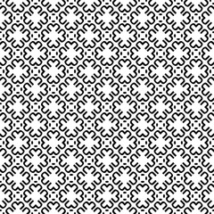 Black and white seamless abstract pattern. Background and backdrop. Grayscale ornamental design. Mosaic ornaments. Vector graphic illustration. EPS10.