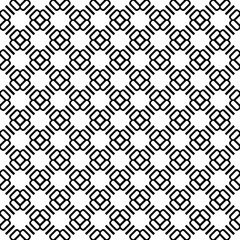 Black and white seamless abstract pattern. Background and backdrop. Grayscale ornamental design. Mosaic ornaments. Vector graphic illustration. EPS10.