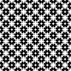 Black and white seamless abstract pattern. Background and backdrop. Grayscale ornamental design. Mosaic ornaments. Vector graphic illustration. EPS10.