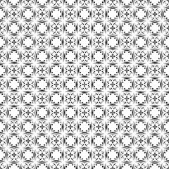 Black and white seamless abstract pattern. Background and backdrop. Grayscale ornamental design. Mosaic ornaments. Vector graphic illustration. EPS10.