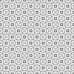 Black and white seamless abstract pattern. Background and backdrop. Grayscale ornamental design. Mosaic ornaments. Vector graphic illustration. EPS10.
