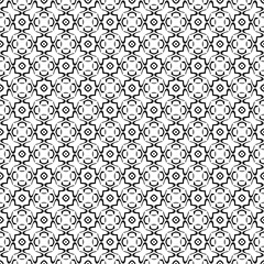Black and white seamless abstract pattern. Background and backdrop. Grayscale ornamental design. Mosaic ornaments. Vector graphic illustration. EPS10.