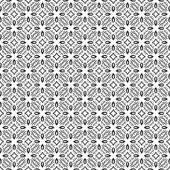 Black and white seamless abstract pattern. Background and backdrop. Grayscale ornamental design. Mosaic ornaments. Vector graphic illustration. EPS10.