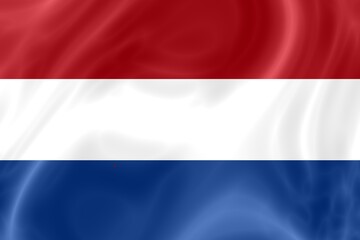 Shiny and wavy Holland flag illustration