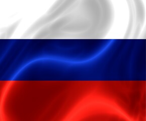 Shiny and wavy Russia flag illustration