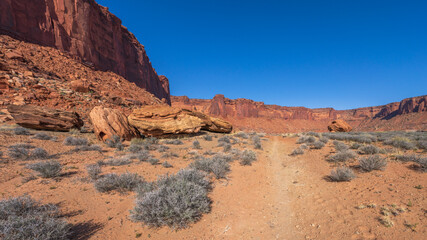 hiking the murphy trail loop in the island in the sky in canyonlands national park, usa