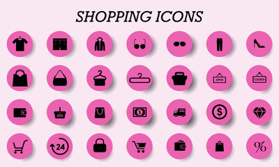 shopping icons with various models vector illustration