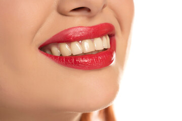 Fototapeta premium Fresh smile of woman with healthy teeth