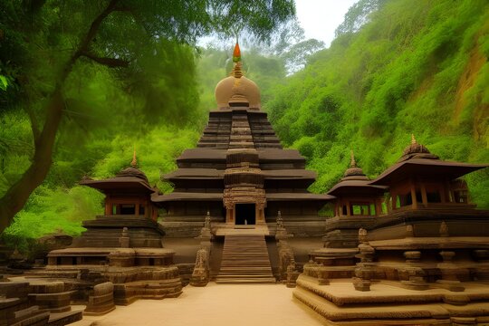 Ancient Indian temples in the jungle