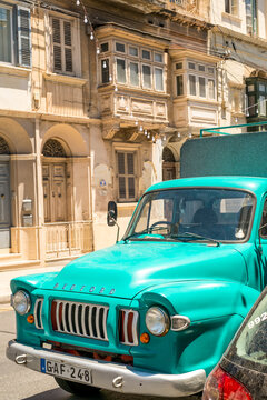 Valletta Malta, July 18 2019.  traveling the beautiful streets of Malta with old historical and new modern buildings