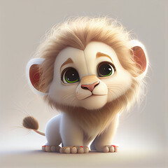 Obraz premium Lyon on a white background - Generated by Generative AI