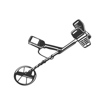 Black legendary metal detector for treasure hunt