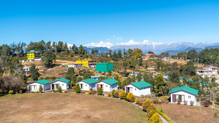 Chaukori hill station set among the lofty peaks of the western Himalayan Range in the Kumaon...