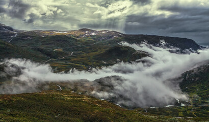Clouds tend to the sky.The water cycle in nature.