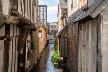 Pont Audemer, promenade romantique dans l'eure, Normandie, france 
