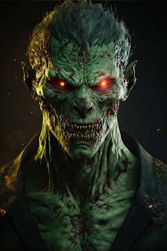 The "Bloodthirsty Ghoul": a undead creature with mottled, rotting skin and glowing eyes. It is constantly hungry, and will attack and devour anything it comes across, including other ghouls.
