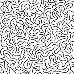 Hand drawn background (pattern) with black twisted lines and curves.