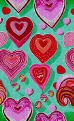 valentines heart background in yarn