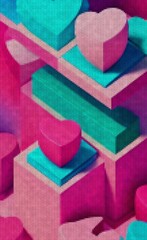 valentines heart background in yarn