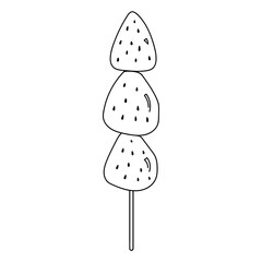 Doodle illustration of Korean strawberry tanhulu