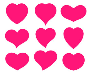 Pink Heart Icon ,Love Symbols Vector Ilustration