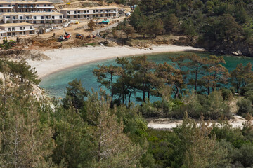 Fototapeta na wymiar Landscape of coastline of Thassos island, Greece