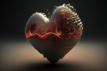 Heart with a sound wave. Music is love.