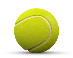 3d illustration tennis ball over white background