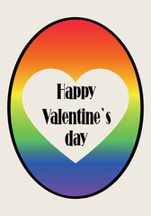 Beautiful greeting card for Valentine's Day on light background. LGBT concept